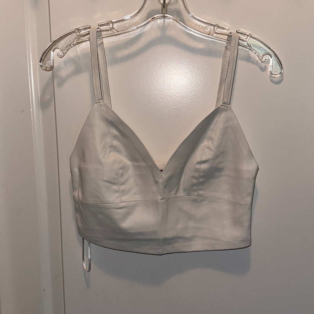Cropped Leather Tank Top